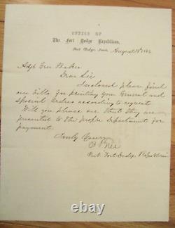 Iowa CIVIL War General Nathaniel Baker Order Letter 1864