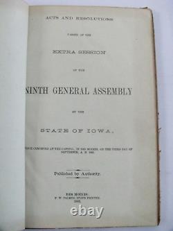Iowa CIVIL War Indian Frontier Defense & Soldiers Vote 1862