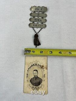 Iowa Civil War Ladder Badge Co K 3rd Regiment Volunteer Cavalry w Cdv I'd