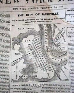 Jefferson Davis Confederate President Inauguration 1862 Civil War Map Newspaper