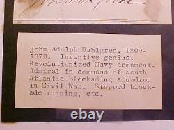 John Adolph DAHLGREN Autograph Signature FAMOUS CIVIL WAR Inventor Navy Officer
