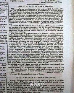 LEE'S SURRENDER Confederate Army Appomattox Court House 1865 Civil War Newspaper