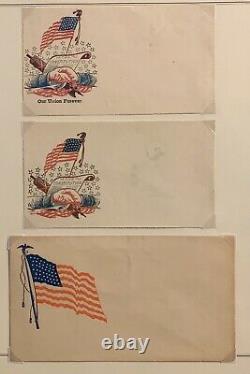 LOT OF 32 1860's Civil War Postal Covers Collection Both Union & CSA