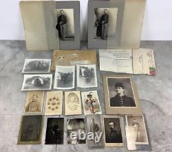Large Lot of Antique Military Photos Civil War To WWII Cabinet Cards And More