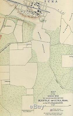 Large Original Antique CSA US Civil War Map BATTLE CORINTH Mississippi MS Iuka