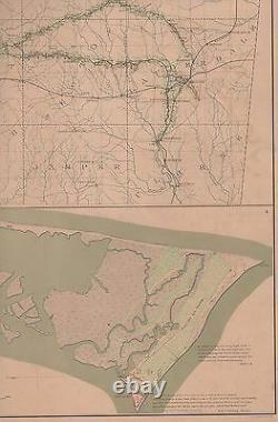 Large Original Antique Civil War Campaign Map VICKSBURG MERIDIAN Mississippi MS