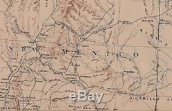Large Original Antique Civil War EXPLORATION Map TEXAS Kansas INDIAN TERRITORY