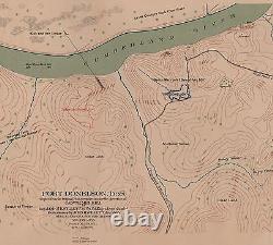 Large Original Antique Civil War Map MEMPHIS NASHVILLE Tennessee DEFENSES
