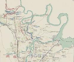 Large Original Civil War Map TEXAS COAST DEFENSES Corpus Christi Galveston