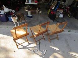 Lot Of 3 Antique B. J Harrison & Co. Folding Camp Campaign Chairs