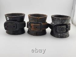 Lot Of 3 ORIGINAL CIVIL WAR 1860 US CAVALRY SADDLE CARBINE leather SOCKET BOOT