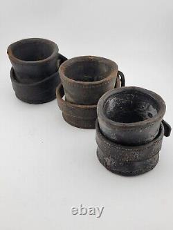 Lot Of 3 ORIGINAL CIVIL WAR 1860 US CAVALRY SADDLE CARBINE leather SOCKET BOOT