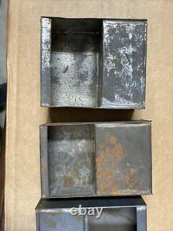 Lot Of 4 Civil War Union Leather Musket Cartridge Box Tin Insert Set Original