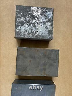 Lot Of 4 Civil War Union Leather Musket Cartridge Box Tin Insert Set Original