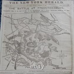 Lot Of Six BETTER Front Page Civil War Maps. New York Herald Newspapers