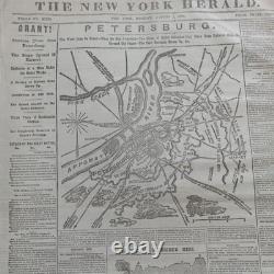 Lot Of Six BETTER Front Page Civil War Maps. New York Herald Newspapers