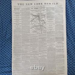 Lot Of Six BETTER Front Page Civil War Maps. New York Herald Newspapers