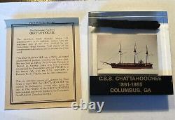 Lucite Paperweight of C. S. S. Chattahoochee Civil War Ship with Real Piece Rare