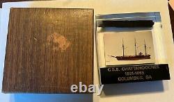 Lucite Paperweight of C. S. S. Chattahoochee Civil War Ship with Real Piece Rare