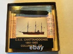 Lucite Paperweight of C. S. S. Chattahoochee Civil War Ship with Real Piece Rare
