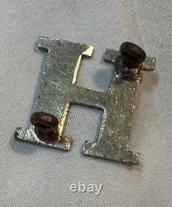 M1872 Shako Helmet Plate WithLetter H (Troop) Device WithAll CATCHES! Nice