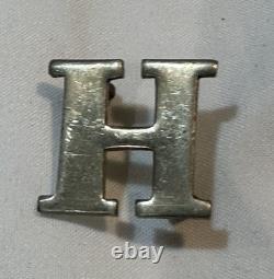 M1872 Shako Helmet Plate WithLetter H (Troop) Device WithAll CATCHES! Nice