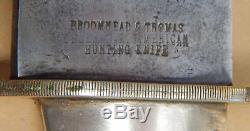 MASSIVE 13 Broomhead & Thomas Civil War era PRESENTATION Bowie Knife dated 1876