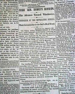 MONITOR VS. MERRIMAC Battle of Hampton Roads Civil War IRONCLADS 1862 Newspaper