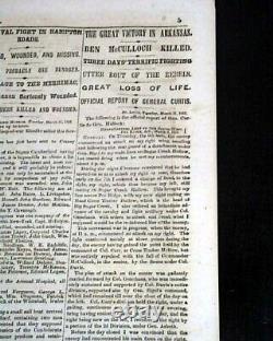 MONITOR VS. MERRIMAC Battle of Hampton Roads Civil War IRONCLADS 1862 Newspaper