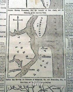 MONITOR vs. MERRIMACK Ironclads Naval Battle & 3 MAPS 1862 Civil War Newspaper