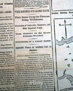 MONITOR vs. MERRIMACK Ironclads Naval Battle & 3 MAPS 1862 Civil War Newspaper