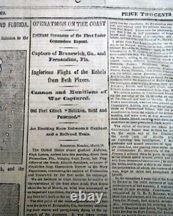 MONITOR vs. MERRIMACK Ironclads Naval Battle & 3 MAPS 1862 Civil War Newspaper