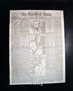 MONITOR vs. MERRIMACK Ironclads Naval Battle & 3 MAPS 1862 Civil War Newspaper