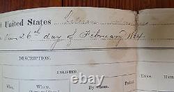 MUSTER ROLL 1st PENNSYLVANIA ARTILLERY BATTERY A 1864 CIVIL WAR DOCUMENT