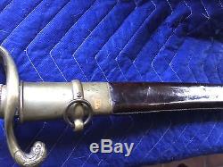 M 1852 Civil War US Navy Officers Sword Etched Blade