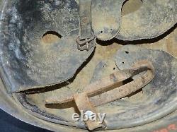 M-26 Spanish Civil War Helmet ELITE UNIT MARKINGS, NAMED, GOOD LINER & Chinstrap