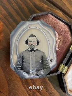 Mint Original Civil War 34th Indiana Morton Rifles Tintype with Union Case