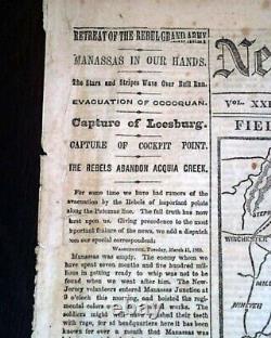 Monitor vs. Merrimac Battle of Hampton Roads Civil War IRONCLADS 1862 Newspaper