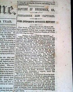 Monitor vs. Merrimac Battle of Hampton Roads Civil War IRONCLADS 1862 Newspaper