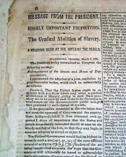 Monitor vs. Merrimac Battle of Hampton Roads Civil War IRONCLADS 1862 Newspaper