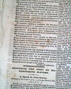 Monitor vs. Merrimac Battle of Hampton Roads Civil War IRONCLADS 1862 Newspaper