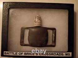 NBF's CIVIL WAR RELICS FROM BRICE'S MNT. HORSE HARNESS BUCKLE &. 44 COLT BULLET