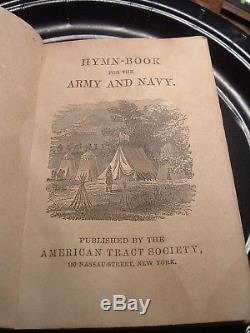 Named Civil War Army Navy Pocket Hymnal Co. A 14th Regt PA Cavalry & Flag Relic