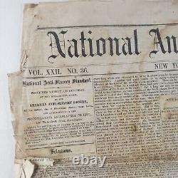 National Anti-Slavery Newspaper 1862 January 18 Black Emancipation Antique A202