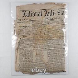 National Anti-Slavery Newspaper 1862 January 18 Black Emancipation Antique A202