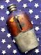 Nice CIVIL War Period Officer Drinking Flask Glass Wrapped Leather And Pewter
