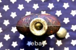 Nice CIVIL War Period Officer Drinking Flask Glass Wrapped Leather And Pewter