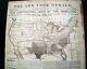 Nice CONFEDERATE STATES OF AMERICA Civil War North & South MAP 1865 Newspaper