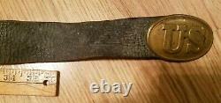 Nice Civil War US Regulation Belt Buckle and Leather Belt NIce Original Piece