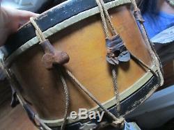 Nice ORIG. CIVIL WAR COMPANY ROPE SNARE DRUM, withHAYNES Label, Boston, Musician